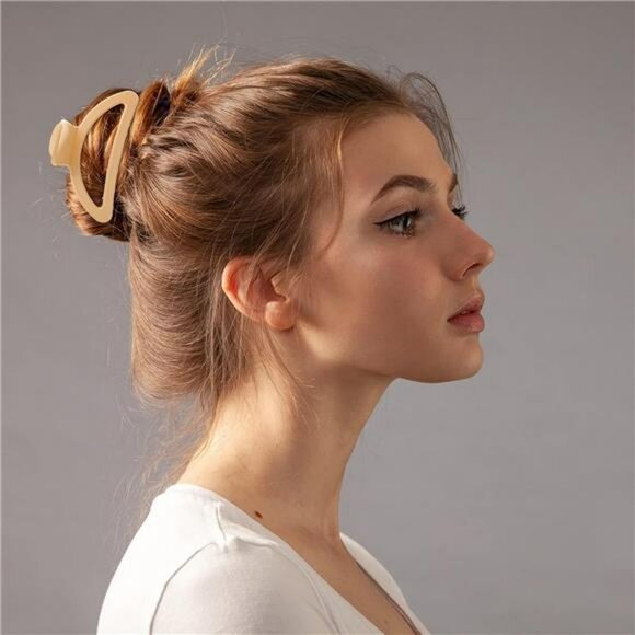 Neutral Hair Claw Clips for Thick Hair Women 8 Pack Non Slip Variety Set - Picture 4 of 7